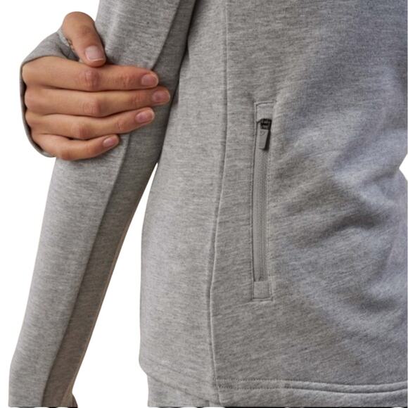 Gymshark Women's Gray Quarter Zip Activewear Long Sleeve Pullover - Picture 2 of 10